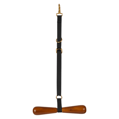 Equestrian saddle holder for keeping a saddle within easy reach in the stable.