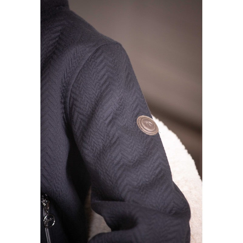 Equestrian sweatshirt with front zip for easy on and off.