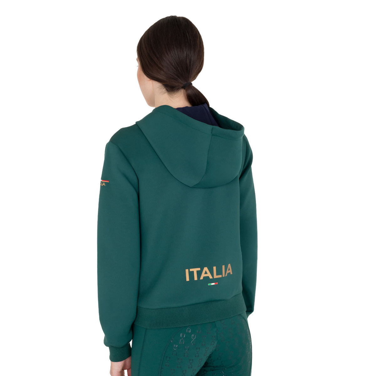 Equestrian sweatshirt with ribbed cuffs and waistband for natural movement
