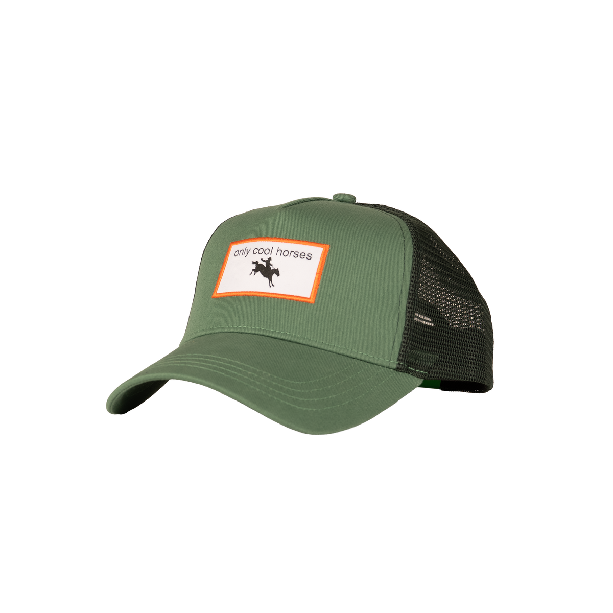 Equestrian trucker cap designed for both kids and adults