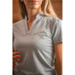 Equestrian V-neck polo shirt for women with a stand-up collar and sporty elegant design.