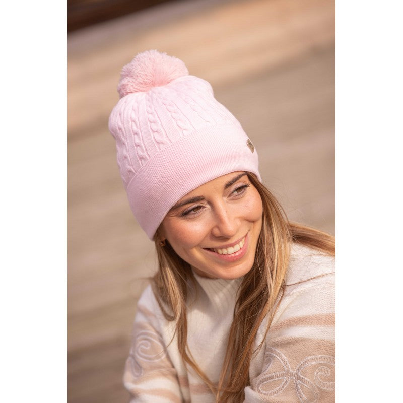 Equestrian winter beanie with soft faux-fur detailing