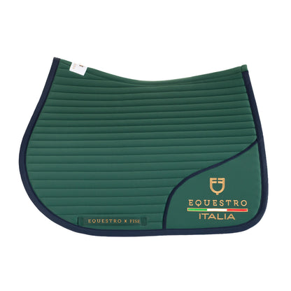 Equestro X FISE 100 technical jumping saddle pad with embroidered logo details