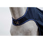 Breathable turnout sheet for walking horses with wither protection navy