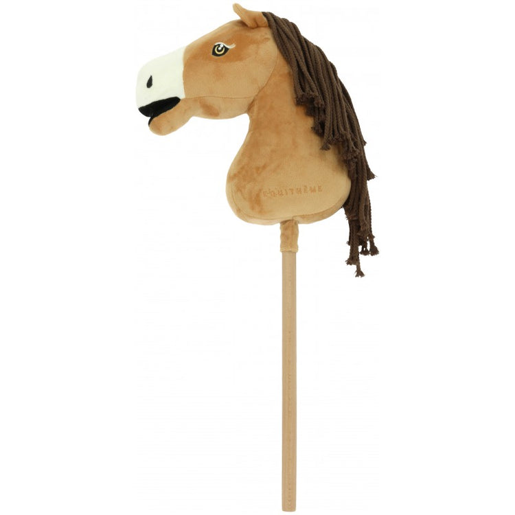 Plush hobby horse with Velcro mouth for accessories