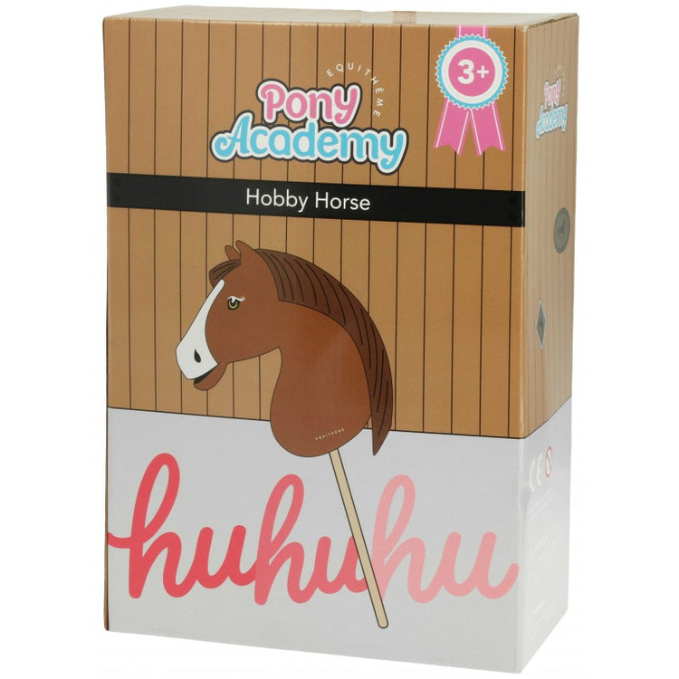 CE-certified hobby horse with removable wooden stick
