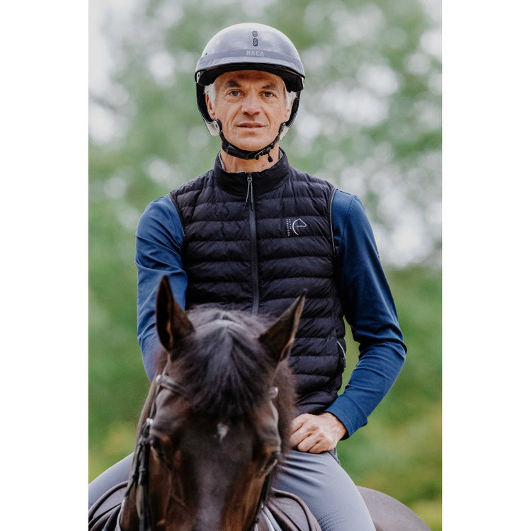 Heated softshell riding vest for cold weather
