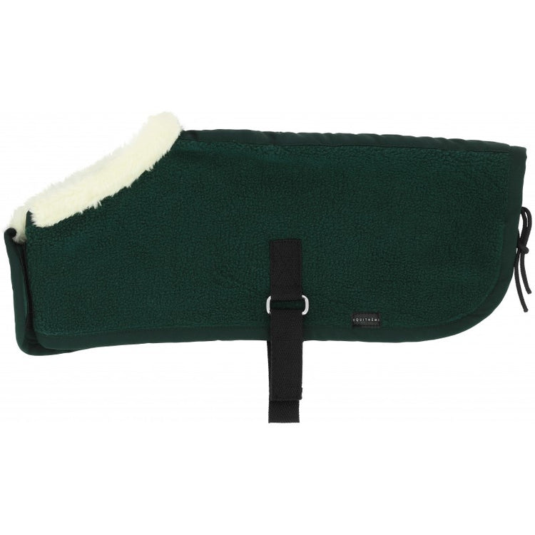 Mini horse rug with hook and loop fasteners