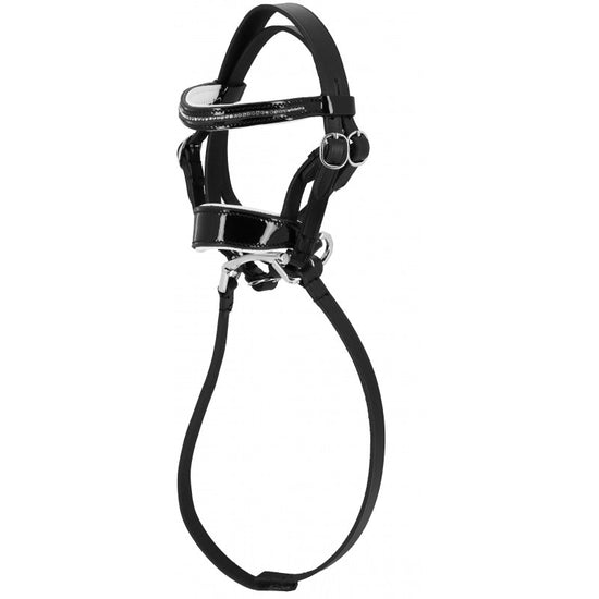 Rhinestone mini bridle with metal bit