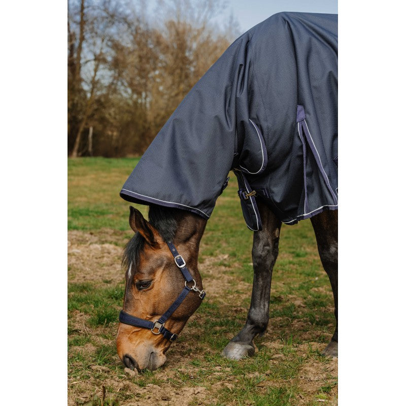 breathable 1200d horse blanket with elastic leg straps navy