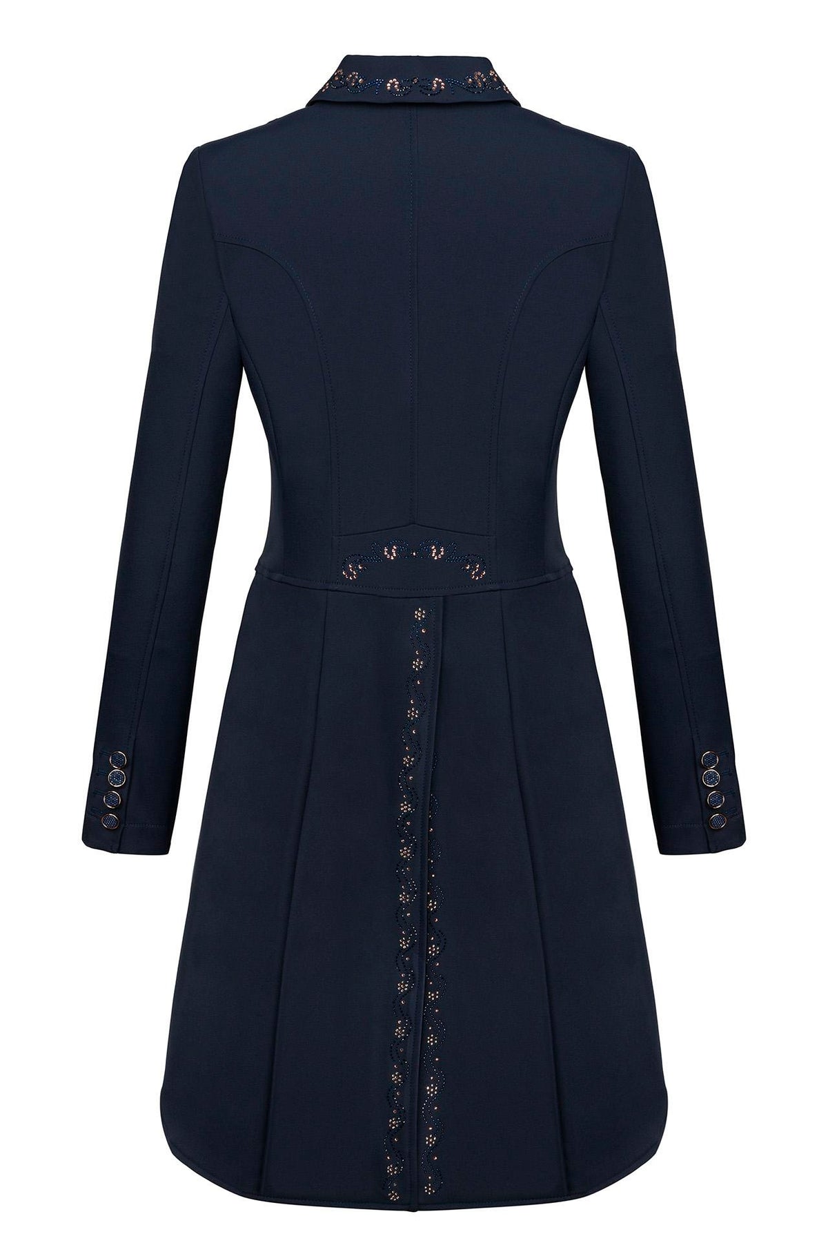 Fair Play Dorothee Chic performance tailcoat with breathable stretch fabric for freedom of movement.