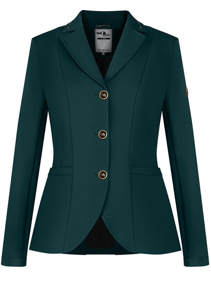 Fair Play Natalie show jacket in Noble Green VG with practical zippered front pockets.