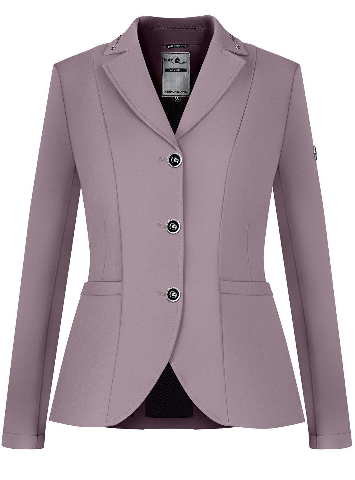 Fair Play Natalie show jacket in Orchid Blush with a feminine tailored silhouette.