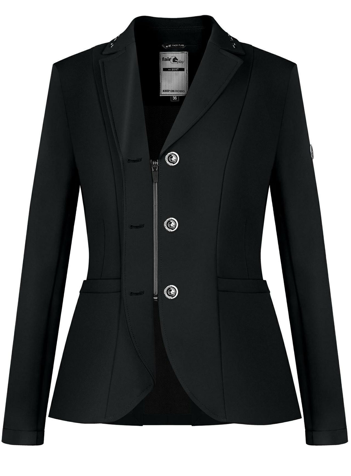 Fair Play Natalie performance show jacket combining breathable fabric, elegant detailing and a tailored fit.