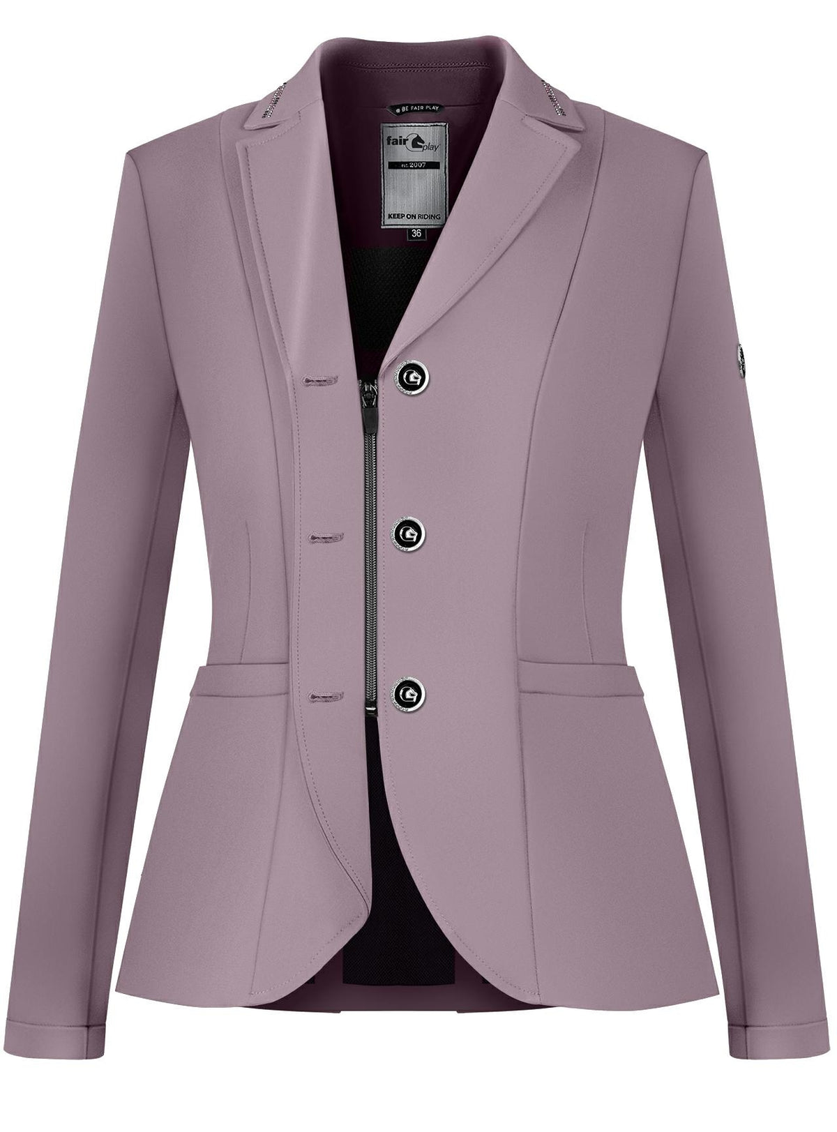 Fair Play Natalie show jacket with two zippered front pockets for carrying small essentials.