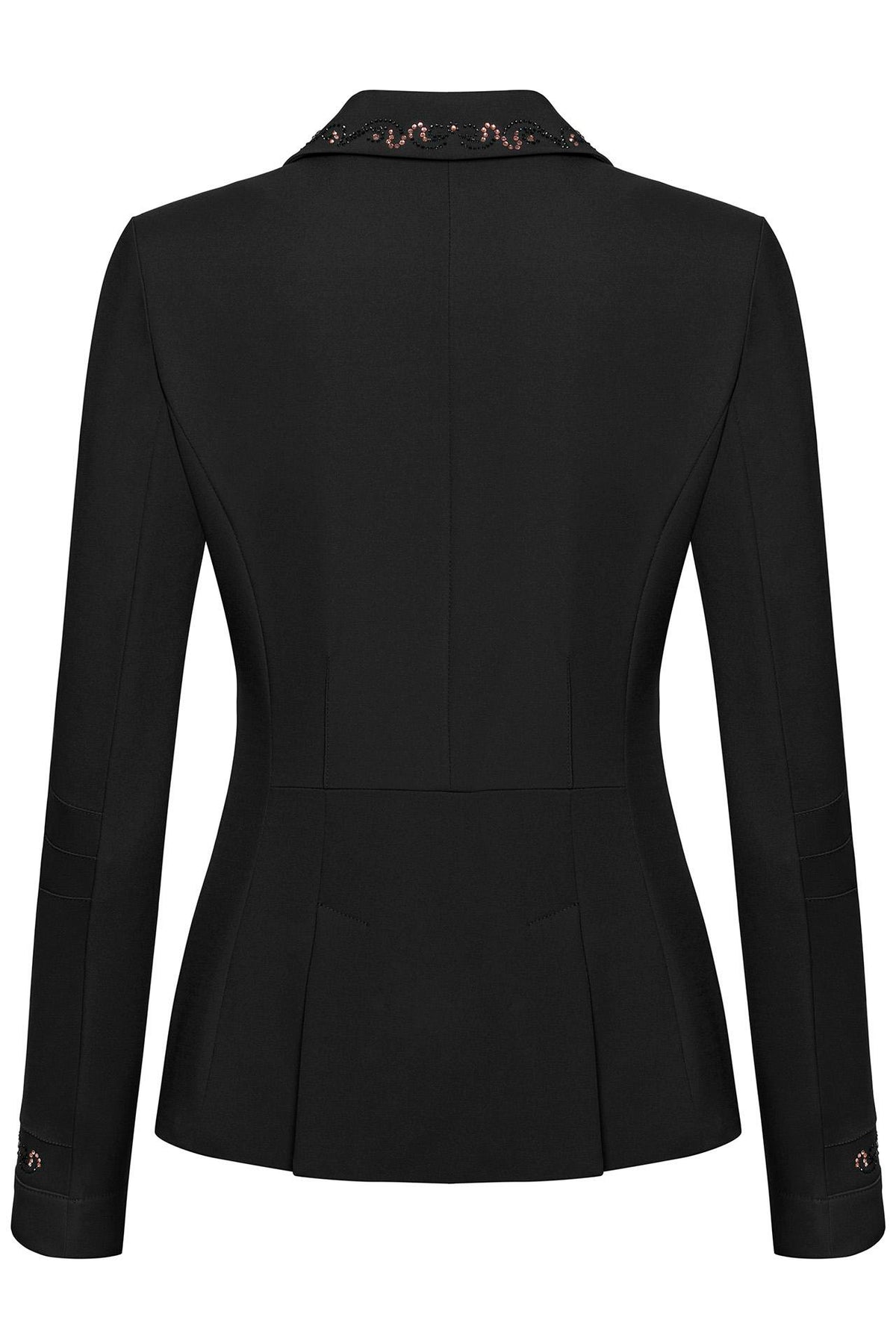 Fair Play Taylor Chic crystal show jacket with decorative details on the collar, cuffs and front buttons.