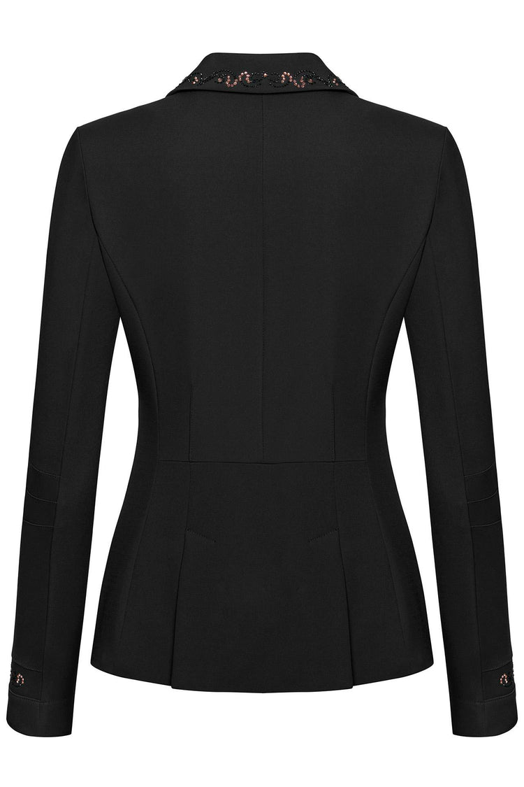 Fair Play Taylor Chic crystal show jacket with decorative details on the collar, cuffs and front buttons.