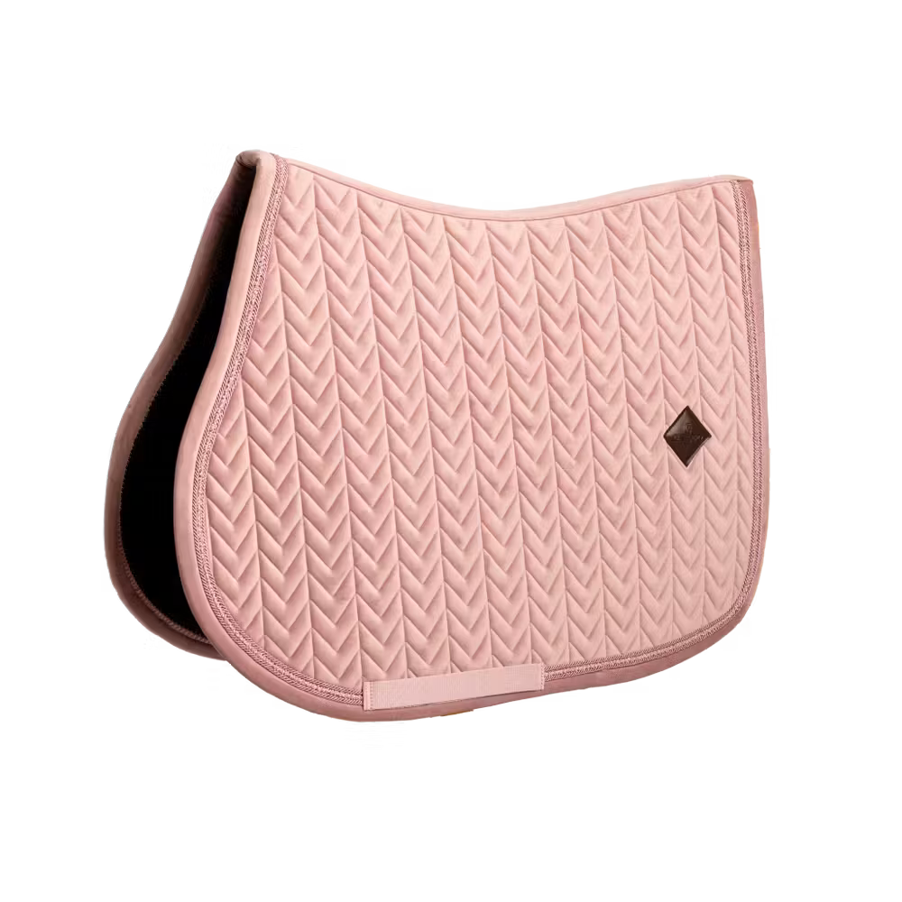 Fishbone quilted horse saddle pad with premium velvet finish.