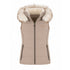 Fleece-lined equestrian vest with hood and zipped front pockets