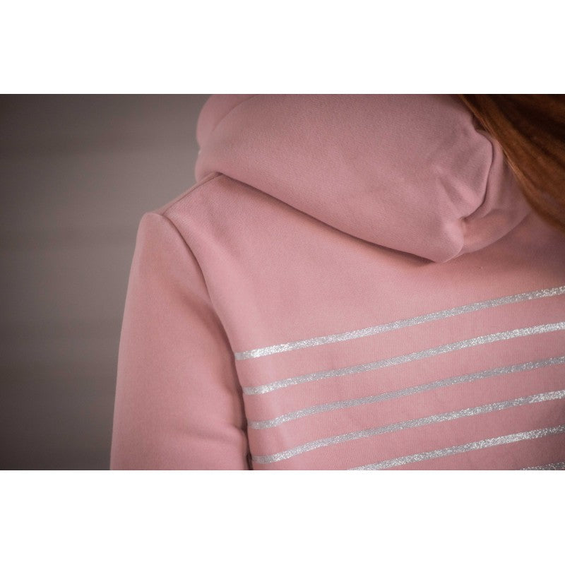 Fleece lined riding hoodie for women with a soft warm hood for cooler days.