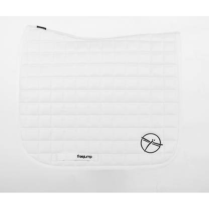 Shock-absorbing saddle pad for horse and rider white