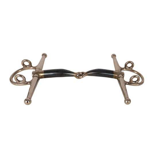 Full cheek horse bit with lateral stability and controlled lifting action