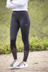 Full grip equestrian riding tights with stretchy pull-on design and wide waistband.
