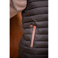 Close up of the paddock quilted vest zipper pocket p