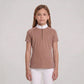 Girls short-sleeve equestrian show shirt for warm-weather competitions