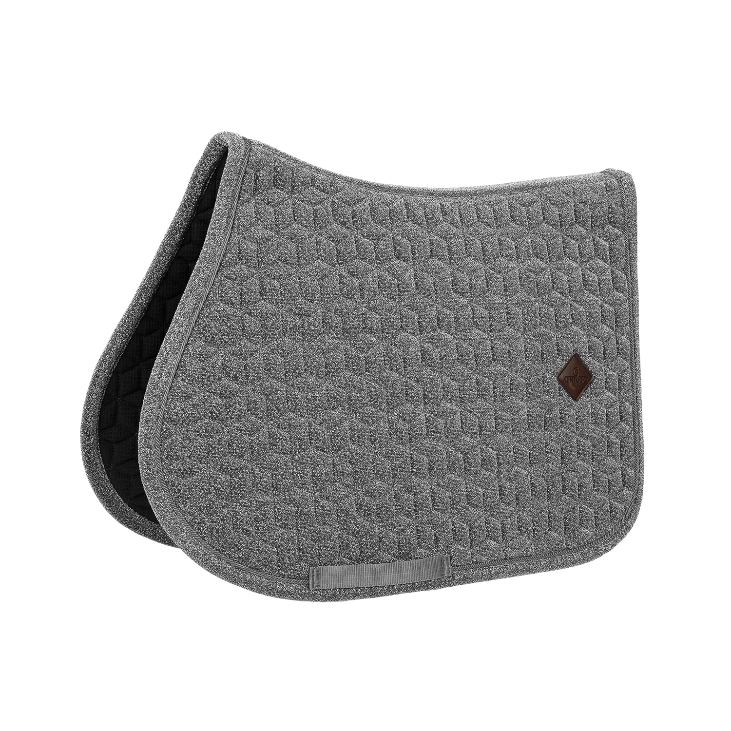 Glitter equestrian saddle pad with nylon girth strap and no saddle straps