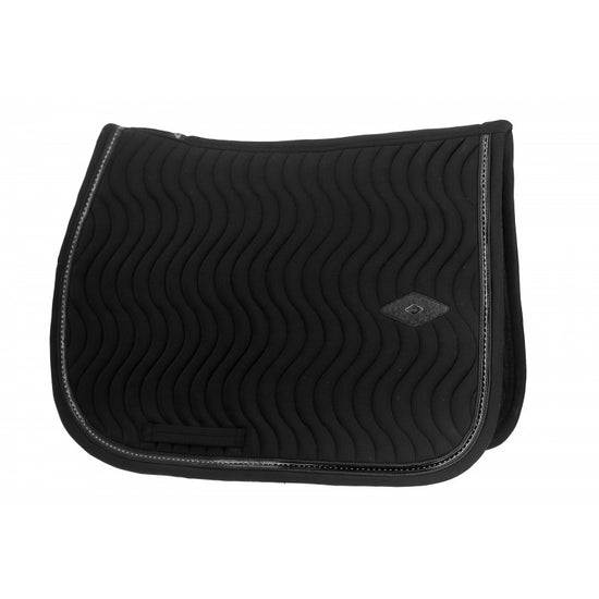 Glitter equestrian saddle pad with refined sparkling detailing for training and competition.