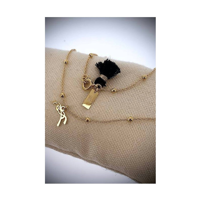 Gold layering necklace for women designed to combine easily with other necklaces.