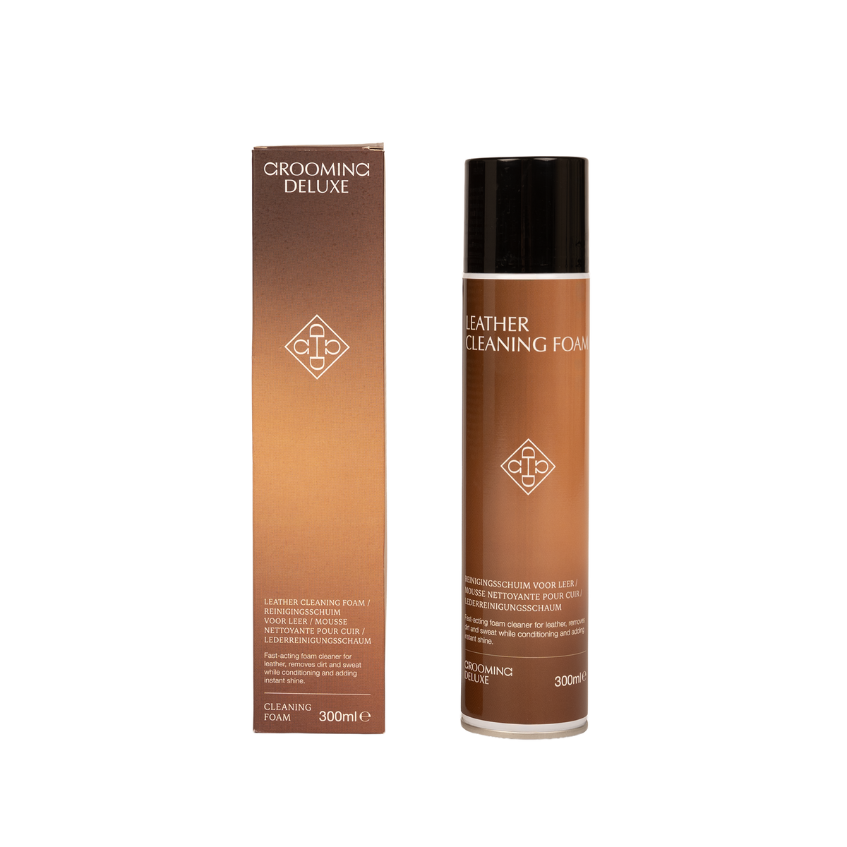 Grooming Deluxe leather cleaner for removing dirt from riding boots