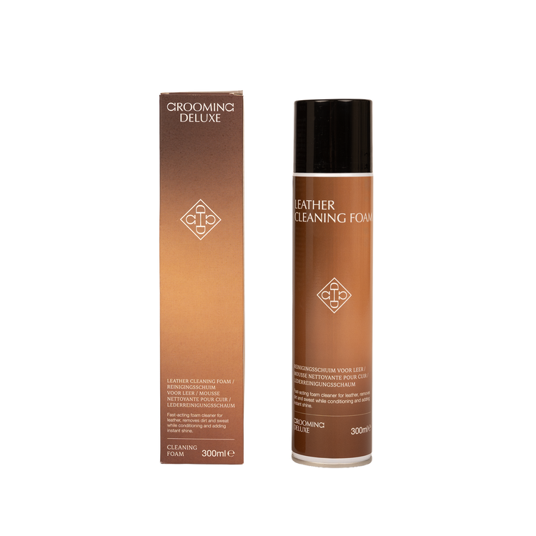Grooming Deluxe leather cleaner for removing dirt from riding boots