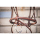 Hazelnut leather equestrian bridle with contrasting Havana lining and traditional hunter styling.