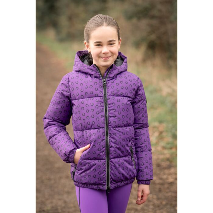 HKM Amina water-resistant kids riding jacket with reflective details