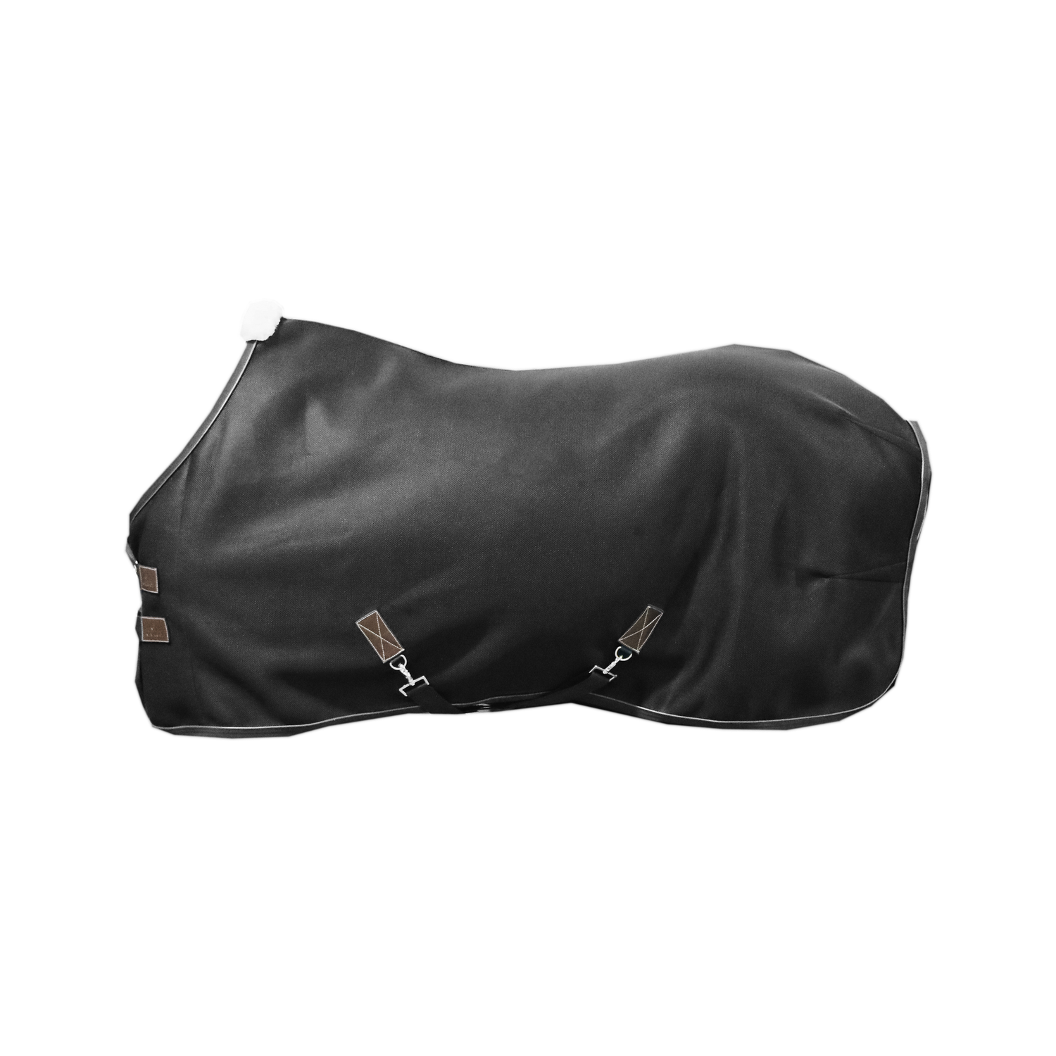 Honeycomb horse cooler and fly sheet with detachable bungee cord.