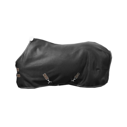 Honeycomb horse cooler and fly sheet with detachable bungee cord.