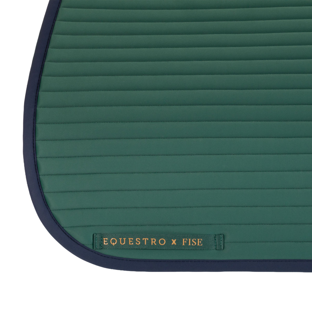 Horizontal quilted dressage saddle pad designed for equestrian training