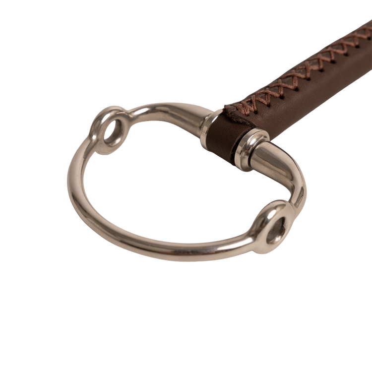 Horse bit featuring eggbutt rings and gag rein action