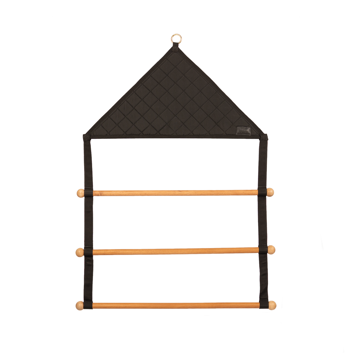Horse blanket and saddle pad drying hanger with rounded wooden bars