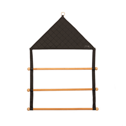 Horse blanket and saddle pad drying hanger with rounded wooden bars