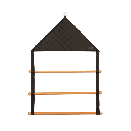 Horse blanket and saddle pad drying hanger with rounded wooden bars