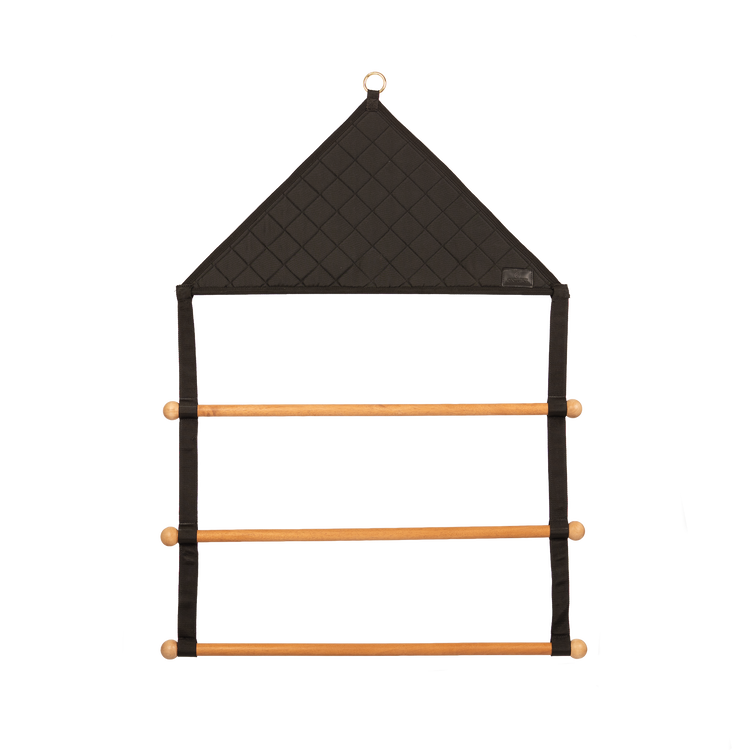Horse blanket and saddle pad drying hanger with rounded wooden bars
