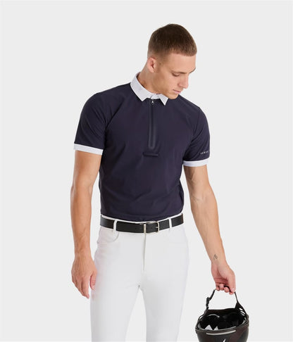 Lightweight show shirt for male riders blue