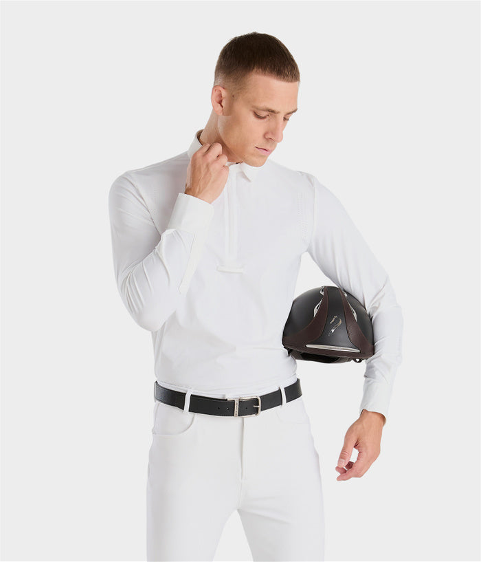 Horse Pilot long sleeve riding competition top white