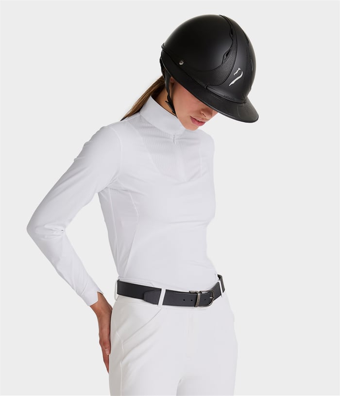Horse Pilot women’s show shirt with high collar