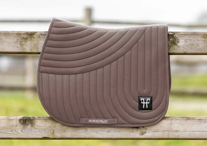 Modern show jumping saddle pad with breathable fabric