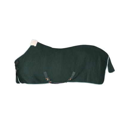 Horse transport and cooling rug for comfortable use in cooler conditions.