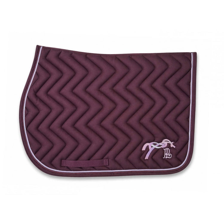 Equestrian jumping saddle pad with statement logo design